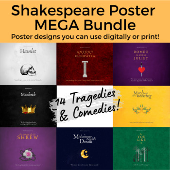 Preview of Shakespeare Poster MEGA BUNDLE Classroom Library Decoration