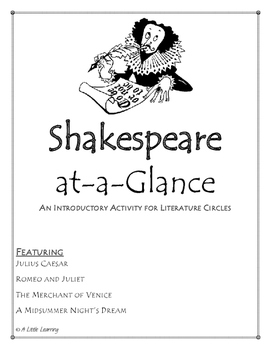 Preview of Shakespeare Preview for Literature Circles