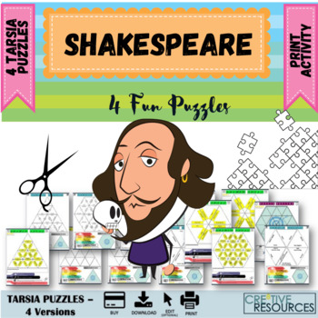 Preview of Shakespeare Printable Tarsia Puzzles
