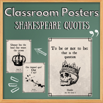 Shakespeare Inspirational Hamlet Quote Poster Posters Print Prints Gift Gifts