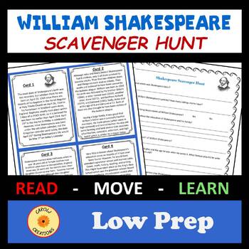 Preview of Shakespeare Scavenger Hunt with Easel Option