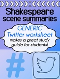 Shakespeare Summaries -  "Twitter" worksheet