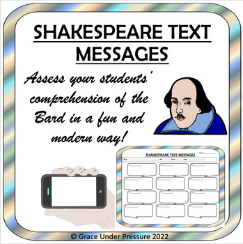 Preview of Modern Shakespeare Worksheets: Turn Shakespeare Dialogue into Text Messages