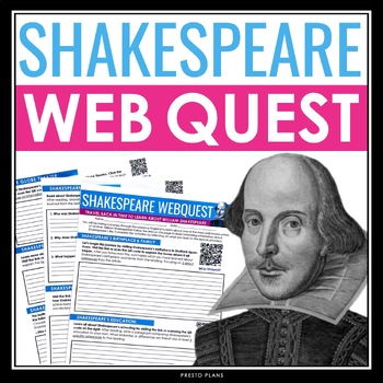 Preview of Shakespeare Biography WebQuest Online Activity - Introduction to Shakespeare