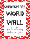 Shakespeare Word Wall Bulletin Board with Student Webquest