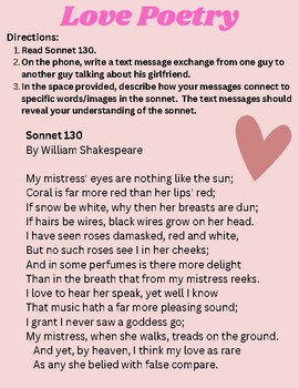 william shakespeare love poems