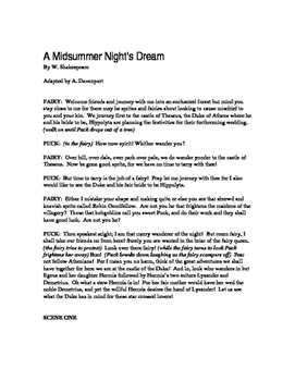 Preview of Shakespeare's A Midsummer Night's Dream Script - 45 Minute Version!