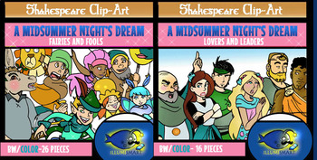 Preview of Shakespeare's "A Midsummer Night's Dream" Complete Set Combo-42 pc BW/Color