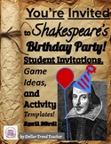 Shakespeare's Birthday Party Activities- Editable Invitati