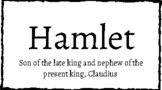 Shakespeare's "Hamlet" Character Map Cutouts
