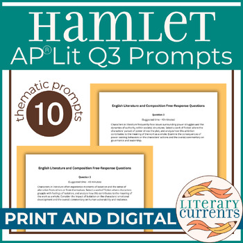 Preview of Hamlet | Shakespeare | Q3 Essay Prompts AP Lit Open Ended Literary Response