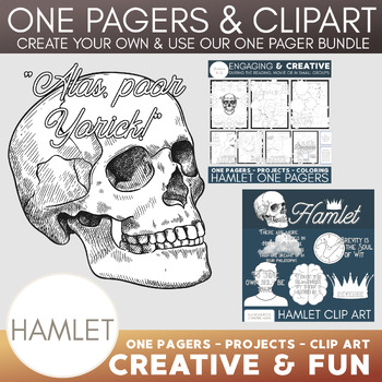 Preview of Shakespeare's Hamlet One Pagers and Clip Art: Book Reports, Literary Response