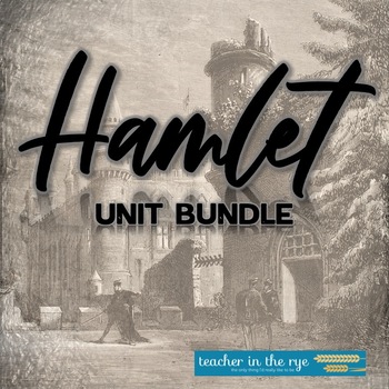 Preview of Shakespeare's Hamlet Unit Bundle Questions Quizzes Essays Exam Task Cards
