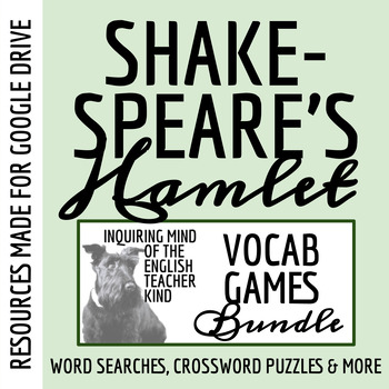 Preview of Shakespeare's Hamlet Vocabulary Games for High School Bundle (Google Drive)