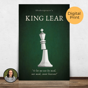 Preview of Shakespeare's King Lear Book Poster Classroom Library Decoration