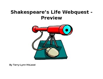 Preview of Shakespeare's Life Webquest