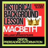 Shakespeare’s MACBETH Digital Background HISTORY Google Sl