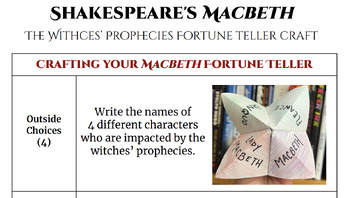 Preview of Shakespeare's Macbeth: The Withces’ Prophecies Fortune Teller Craft