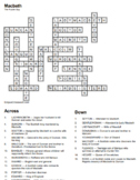 Shakespeare's Macbeth crossword for high school