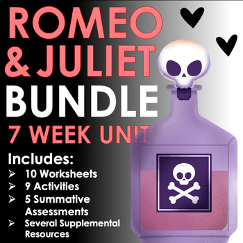 Preview of Shakespeare's Romeo & Juliet Unit Bundle-Worksheets, Activities, Quiz and Keys