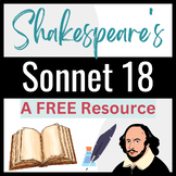 Shakespeare's Sonnet 18:  Poetry Close Reading & Analysis FREEBIE