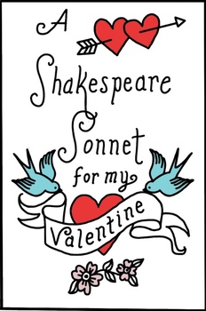 Preview of Shakespeare’s Sonnet 18 Valentine’s Zine Coloring Page