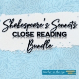 Shakespeare's Popular Sonnets Close Reading Activities Bun
