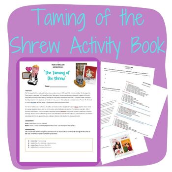 Preview of Shakespeare's 'The Taming of the Shrew' Activity Book