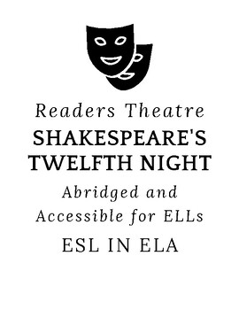 Preview of Shakespeare's Twelfth Night- Readers Theatre- Abridged and Accessible for ELLs