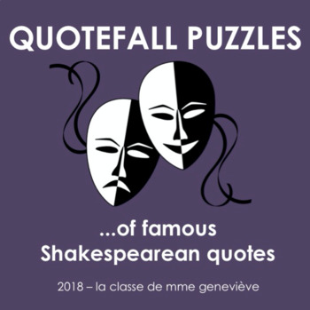 Preview of Shakespearean 'Quotefall' puzzles