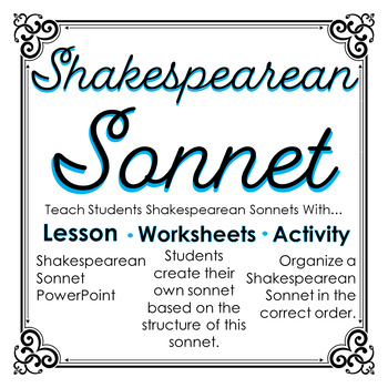 Preview of Shakespearean Sonnet: Lesson, Guided Note, Worksheets, Activity, and Answer Keys