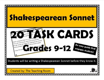 Preview of Shakespearean Sonnet Task Cards