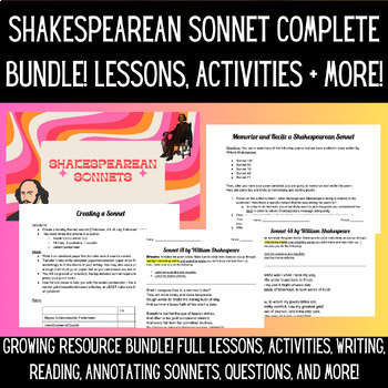 Preview of Shakespearean Sonnet Unit - Lessons/Sonnets/Activities + More!