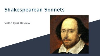 Preview of Shakespearean Sonnets PPT Quiz/Review