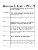 Shakespeare's Romeo & Juliet Quote Notes Part I