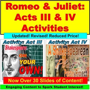 Preview of Romeo and Juliet, Act III and Act IV:  Digital Lessons