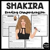 Shakira Biography Hispanic Heritage Reading Comprehension 