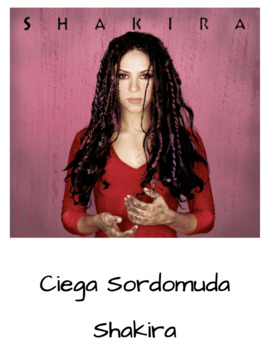 Preview of Shakira - Ciega Sordomuda - Song Sheet - Música para la clase de español