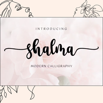 Preview of Shalma Font- Script Handwritten with Swash, Cute Women Holiday Font