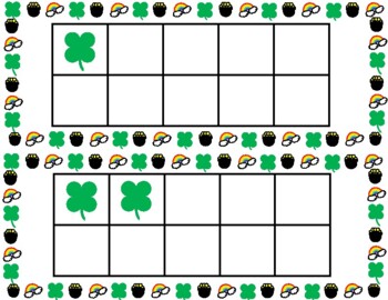 Shamrock Ten Frames for TK or Kindergarten; Numbers 0-10 by Ms L's TK Class