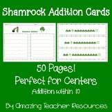 Shamrock Addition Cards - Math Centers! Addition within 10