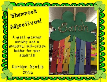 Preview of Shamrock  Adjectives -  a fun mobile for March!