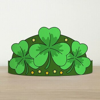 Leprechaun Hat Paper Crown Headband Printable St. Patrick's Day