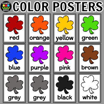 Preview of St. Patrick's Day Shamrock Color Identification Posters