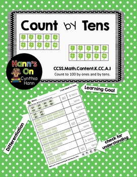 Preview of Shamrock Count By Tens