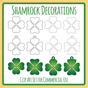 4 Leaf Clover Clip Art in Rainbow Colors for March St. Patrick's