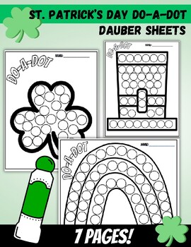 Preview of Shamrock Do-a-Dot Dauber Pages for March and St. Patrick's Day Preschool