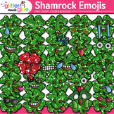 Shamrock Emoji Clipart: St. Patricks Day Emoticons Clip Ar