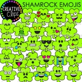 Shamrock Emoji Faces (St. Patrick's Day Clipart)
