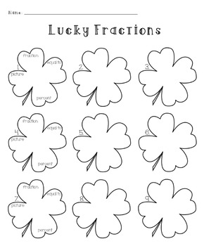 Shamrock Fractions Worksheet by Kids and Coffee | TpT